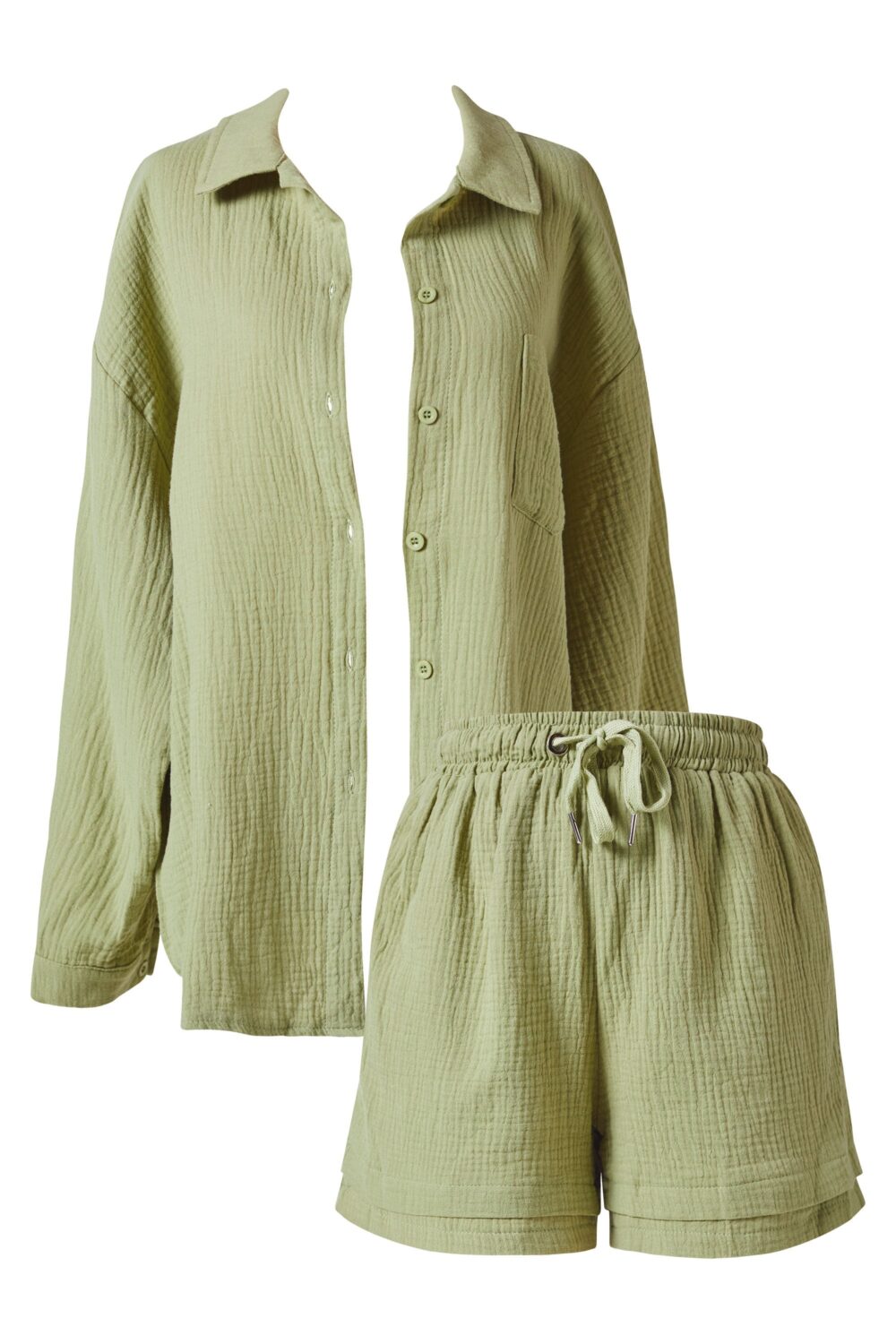 Bonnie Olive Green Top and Shorts Set - Image 8