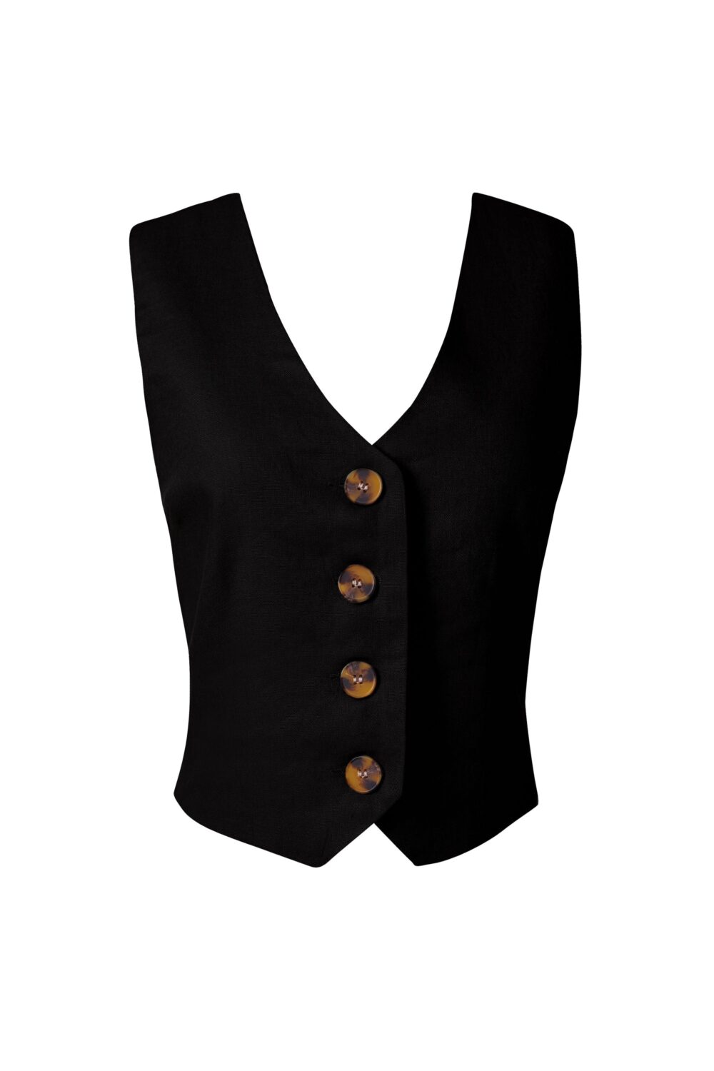 Kiva Black Linen Vest - Image 6