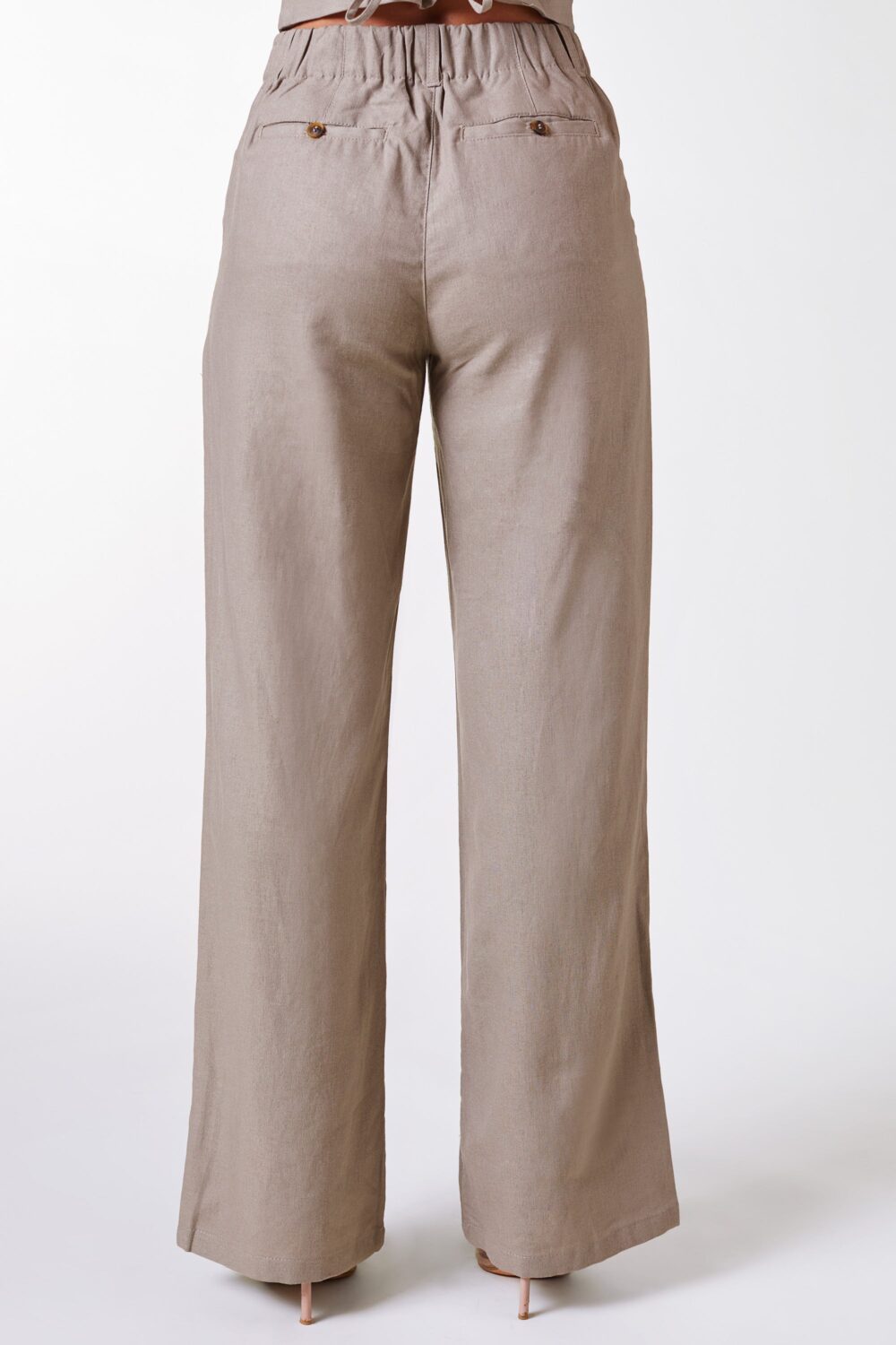 Kiva Taupe Linen Pants - Image 3